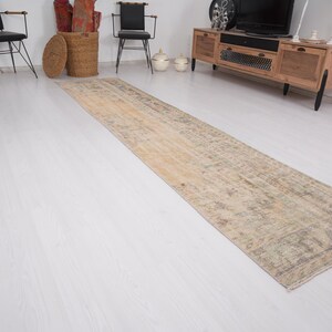 2x11 Rug, Turkish Runner Rug, Vintage Runner 2x11, Oushak Runner Rug, Handmade Rug Runner,Muted Runner,Faded Rug,Antique Rug,2x11 Runner,93