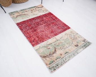 2x3 Rug, Small Turkish Rug, Small Oushak Rug, Vintage Small Rug, Soft Mini Rug, Door Mat Rug, Antique Rug, Small Rug, Handmade Rug 2x3, 295