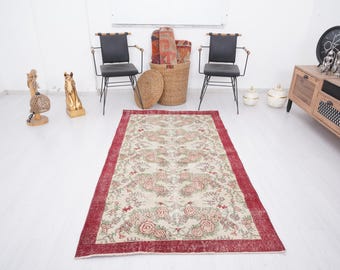 4x6 Rug, Vintage Rug 4x6, Oushak Rug, 4x6 Turkish Rug, Home Area Rug, Natural Rug, Antique Rug, Oushak Area Rug, Handmade Rug, Faded Rug,100
