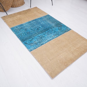 2x4 Rug, 2x4 Vintage Rug, Small Oushak Rug, Turkish Mini Rug, Vintage Small Rug, Door Mat Rug 2x4, Mini Rug, Anatolian Rug,Soft Mini Rug,644