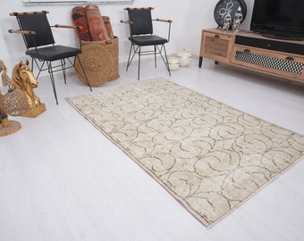 4x6 Rug, Oushak Rug, Turkish Rug, Vintage Rug 4x6, Handmade Rug, Organic Rug, Turkey Carpet, Oushak Area Rug, Natural Rug, 4x6 Wool Rug, 773