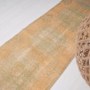 3x30 Läufer, Muted Oushak Läufer, Natürlicher Teppich, 3x3 Vintage Läufer, Türkischer Teppichläufer,Oushak Teppich 3x30,Muted Läufer,Pastell Teppich,377