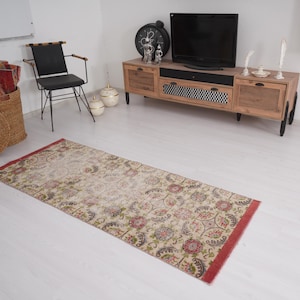 3x7 Rug, Vintage Rug, Oushak Rug, Turkish Rug, Anatolian Rug, Wool Rug, Neutral Rug, Home Rug, Oushak Area Rug, Old Rug, Muted Rug 3x7, 315