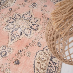6x9 Rug, Turkish Rug, Vintage Rug, Oushak Rug, Large Oushak Rug, Neutral Rug, Vintage Area Rug, Wool Rug, Antique Rug, Soft Rug 6x9, 680