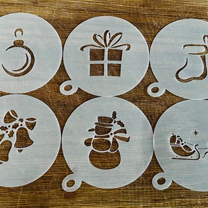 Christmas Coffee Stencil, Cappuccino, Coffee Stencil, Face Painting, Christmas Cake Decoration