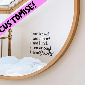 Mirror Affirmation Sticker, Affirmation Decal, Personalised Affirmation Sticker, Custom Affirmation Decal, Positive Affirmation Wall Art