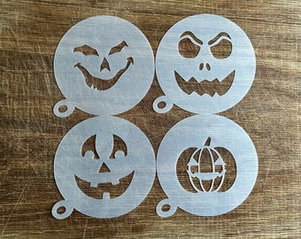 Halloween Coffee Stencil, Cappuccino, Coffee Stencil, Face Painting, Trick or Treat