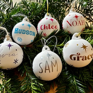 Custom Christmas Bauble ~ Fully Personalised ~ Choice of Fonts and Colours