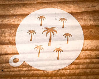 Palm Tree Coffee Stencil, Cappuccino, Coffee Duster, Cocunut, Cake Stencil, Palm stencils