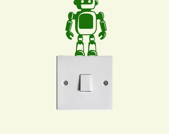 Robot Light Switch Sticker Decal | Boys Room | Girls Room | Choice of Colours | Wall Decal Nursery Decal Robot Sticker Robot Decal