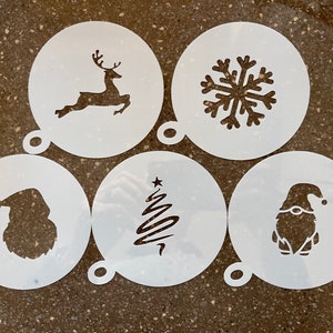 Christmas Coffee Stencil, Cappuccino, Coffee Duster, choice of 5 designs