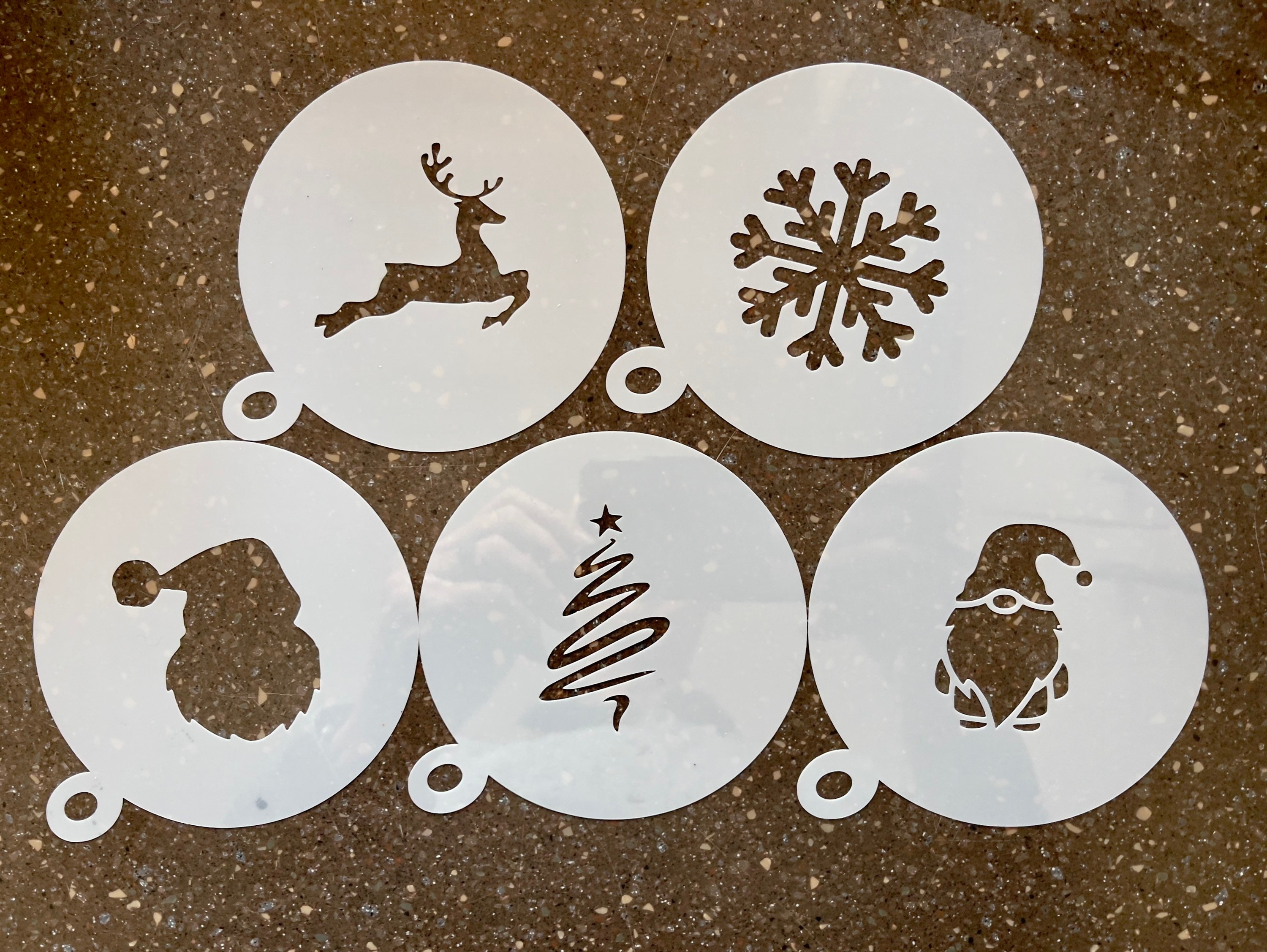 Christmas Coffee Stencil, Cappuccino, Coffee Duster, choice of 5 designs