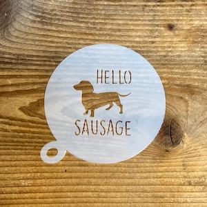 Dachshund Sausage Dog Stencil | Coffee Duster | Coffee Stencil | Cake Stencil | Face Painting Stencil | Cappuccino Duster
