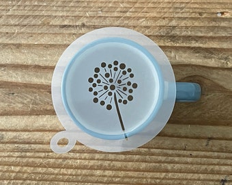 Allium Coffee Stencil | Cappuccino Duster | Onion Garlic | Flower Stencil