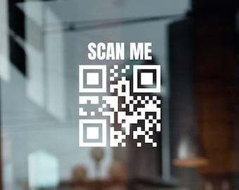 Calcomanía de vinilo con código QR / Etiqueta de ventana / Calcomanía comercial / Personalizable