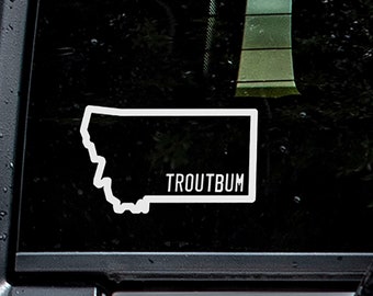 TROUTBUM US State Custom Decal, Sticker, Flyfishing, Fisherman, Bumper Stickers