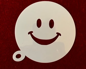 Smiley Face Coffee Stencil, Cappuccino, Duster, Cafe