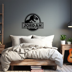 Personalised Dinosaur Wall Decal Sticker | Kids Room Wall Sticker | Choice of sizes & colours |  t-rex |  Jurassic Park Wall Art