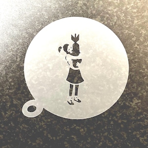 Banksy Coffee Stencils, Choice of 6 designs, Cappuccino, Duster, Girl with Balloon, Panda, Paratrooper,