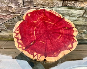 Eastern Red Cedar wood cookie 11-12" diameter x 1.5” sanded and coated with Shellac.