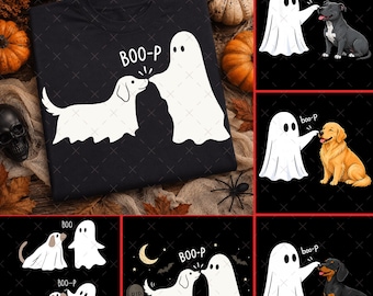 Boo-P Ghost Dog Png, Funny Halloween Golden Retriever Design, Dog Mom Halloween Gift, Spooky Season Digital Download