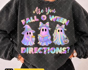 Pastel Halloween Ghost PNG, Cute Ghost Fall Design, Spooky Girly Halloween Graphic, Colorful Ghost Shirt Sublimation, Digital Download