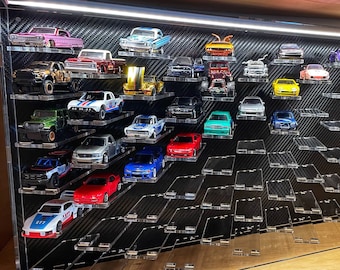 1/64-Druckguss-Display für Hot Wheels-, Matchbox-, Greenlight-, Autoworld- und Ignition-Modelle, erhältlich zur individuellen Gestaltung mit LED-Beleuchtungssatz