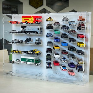 1/64 Diecast display for Hot Wheels, Matchbox, Greenlight, Autoworld, Ignition model available to customize with LED lightning kit
