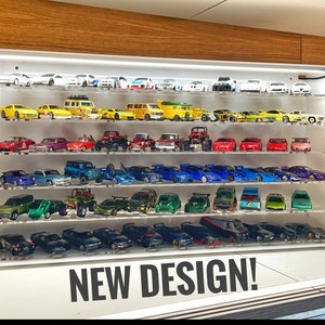 NEW 1/64 Diecast display for Hot Wheels, Matchbox, Greenlight, Autoworld, Ignition models available to customize with LED lightning kit