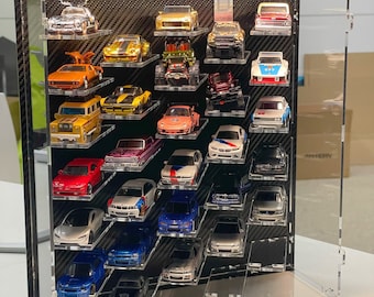 1/64 Diecast Display für Hot Wheels, Matchbox, Greenlight, Autoworld, Ignition Modell zum Anpassen mit LED-Beleuchtungskit