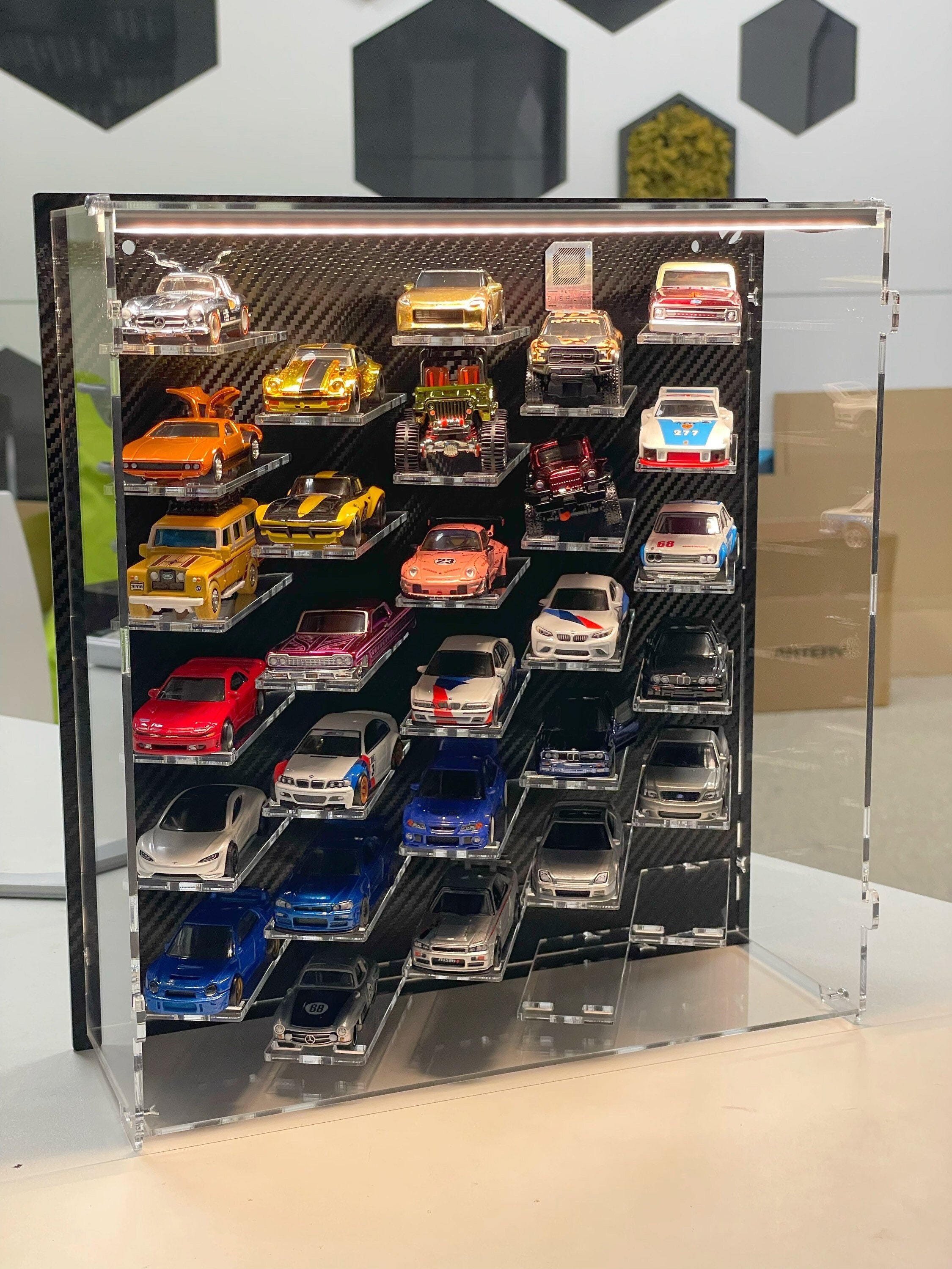 Vitrine de voiture modèle 1:18 avec éclairage LED