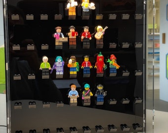 NUEVA pantalla para 50 minifiguras LEGO: coleccionables, incluye una cubierta antipolvo, disponible con kit de iluminación LED