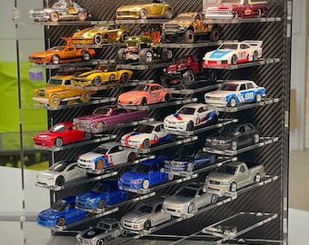 Espositore in acrilico per modellini di auto in scala 1/64 in blister, Hot Wheels, taglie: Standard, Premium, Acceleratori, Personaggio, Trasporto di squadra - Italia