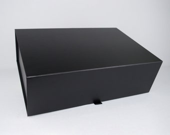 Large Magnetic Closure Gift Box, Corporate Gift Box, Realtor Gift Box, Customizable, Luxurious, Memory Box, 14x9.5x4.5in, Black, White