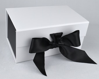 Liten presentask, magnetisk stängning, företagspresenter, satinbandsrosett, anpassningsbar, lyxig, 20x13x10 cm, svart, vit, silver, koppar, röd