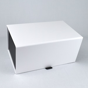 Magnetic Box, Memory Box, Magnetic Closure, Keepsake Gift Box, Customizable, Luxurious, Gift Box For Him, 8.25x5x4in, Black, White