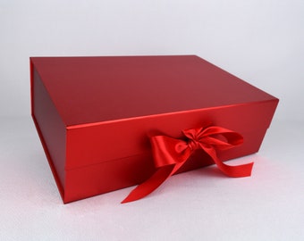 Set of 15 Large Metallic Magnetic Closure Gift Boxes, Business Gifts, Wholesale Price, Customizable, 14x9.5x4.5in, Copper, Red, Silver