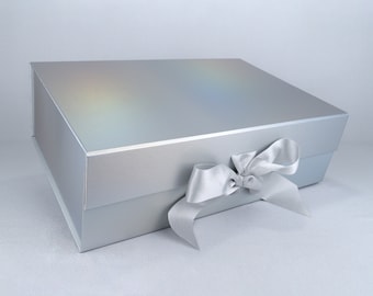 Bruidsmeisje geschenkdoos, relatiegeschenken, gender Reveal Box, aanpasbaar, bloemenmeisje doos, 14x9.5x4.5in, zwart, wit, koper, rood, zilver