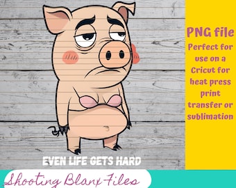 Sassy Pig PNG: sublimatiebestand grappige humor voor volwassenen (digitale download)