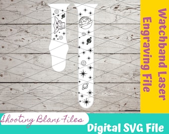 Alien Watch Band SVG: Space Star Laser Engraving File (Digital File)