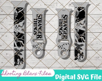 Konstiga saker klockarmband SVG: Alien Halloween laserfil (digital nedladdning)
