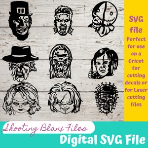 Horror Movie Monsters SVG Files: Cricut & Glowforge Ready (Digital Download)