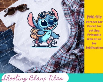 Stitch Roller Skating PNG File: Summer Vibes (Digital Download)
