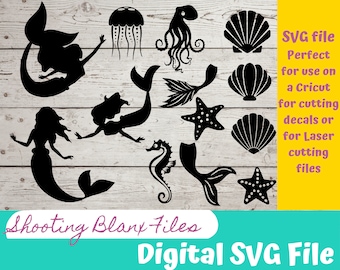 La sirène sous la mer SVG Bundle : fichiers Cricut & Glowforge (téléchargement numérique)