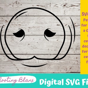May include: Black and white digital SVG file of a pumpkin with a simple face. The file is perfect for use with a Cricut or laser cutting machine to create decals or other crafts.