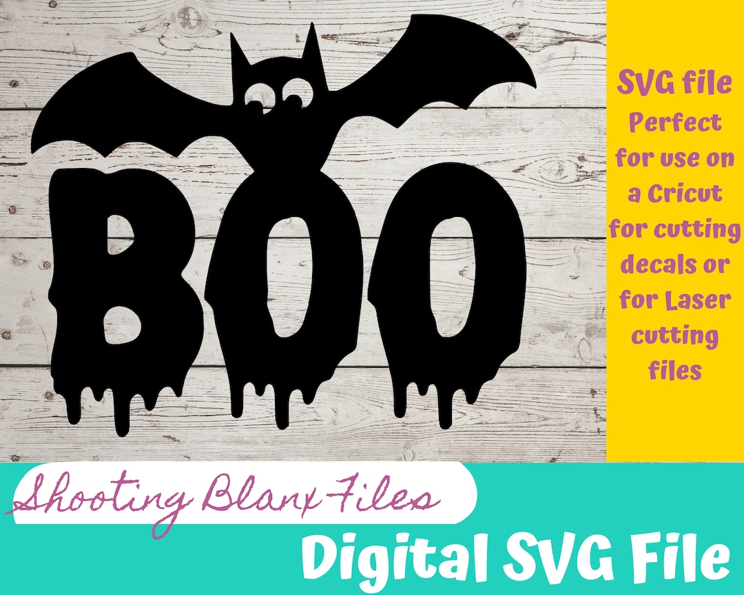 Boo Bat SVG File: Halloween Horror Design (digital Download) - Etsy