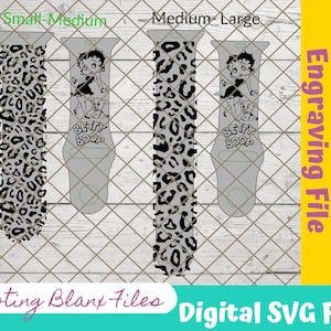 Betty Boop Watch Band SVG File: Laser Engraved Design