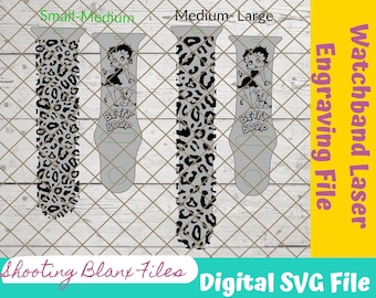 Betty Boop Watch Band SVG File: Laser Engraved Design