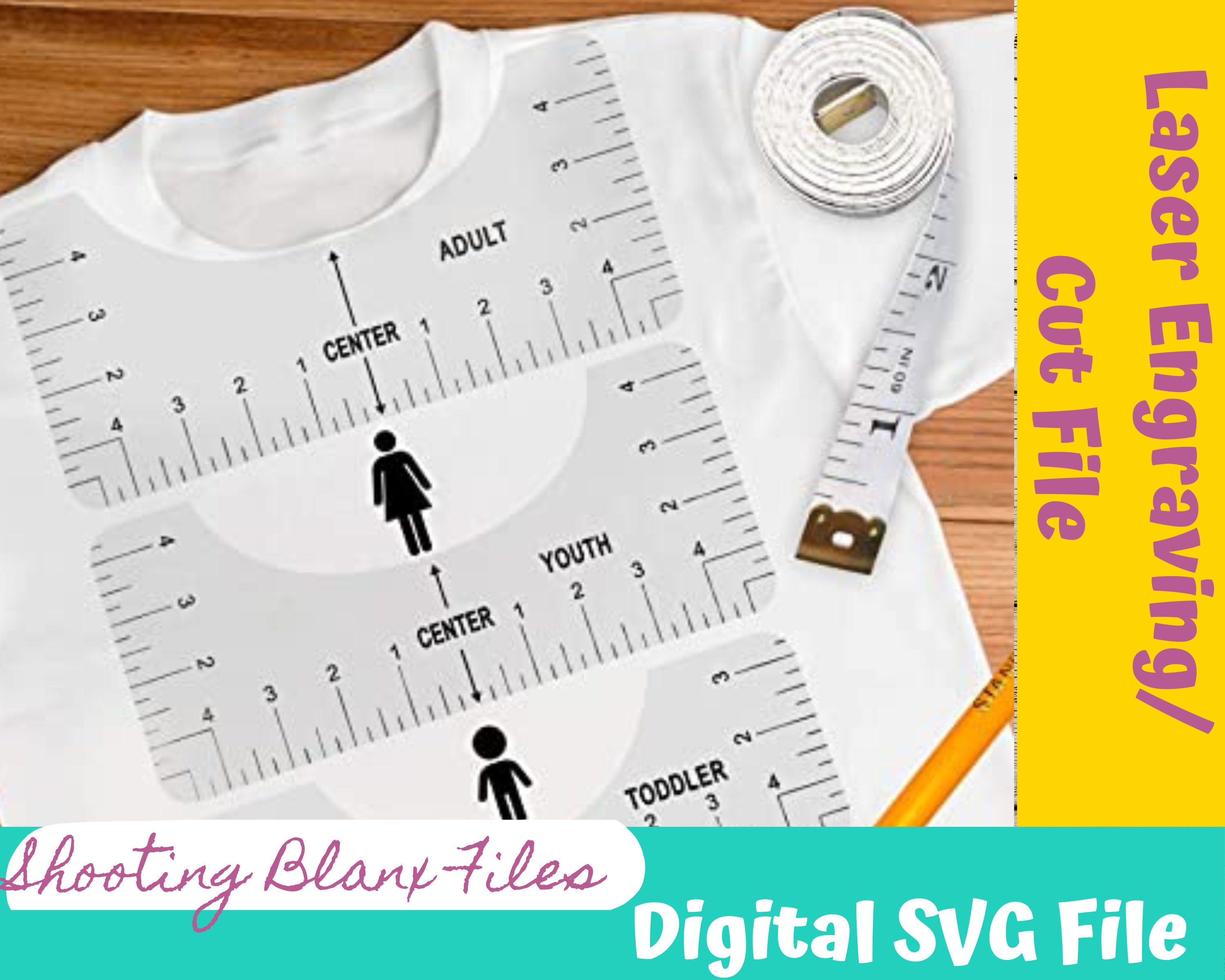 T-shirt Placement Ruler Children SVG DXF PNG Eps , T Shirt Ruler