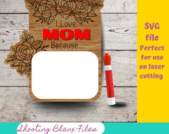 Muttertag 'I Love Mom' Zeichen: Laser geschnitten SVG-Datei